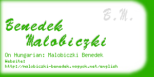 benedek malobiczki business card